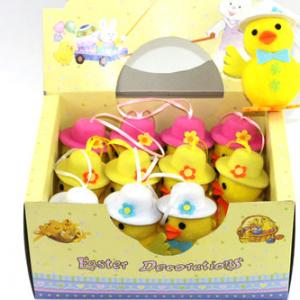 10cm Easter pom pom duck with hat 12pk 15BY228A3