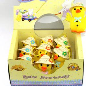 10cm Easter pom pom duck with hat 9pk 15BY228A1