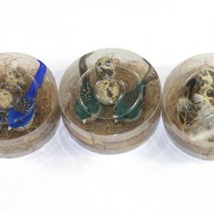 10cm Feather bird with egg in nest ST92018