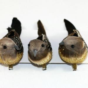 12cm Feather bird with glitter and clip 20Y028