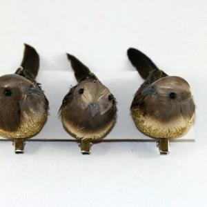 12cm Feather bird with glitter and clip 20Y029