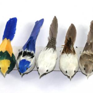 14cm Feather bird with clip ST92069