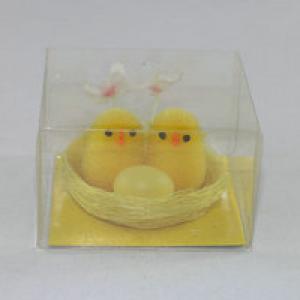 2 Easter chick with egg in nest