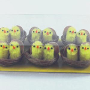 2 chicken with half egg 