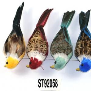 25cm Feather bird with clip ST92058