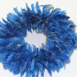 25cm feather wreath with glitter