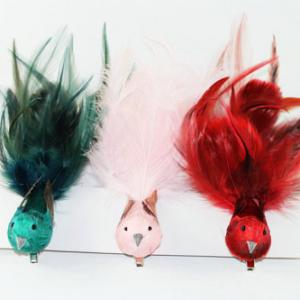 26cm Feather bird with clip 