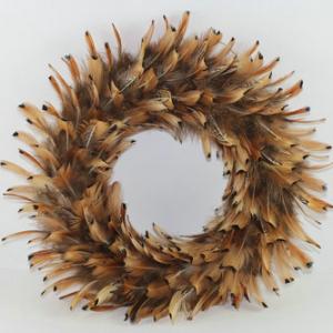 28cm natural feather wreath 20Y006