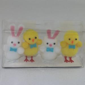 2pc white bunny & 2pc yellow chick