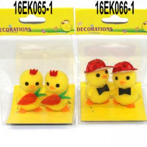 2pk Easter pom pom chick 16EK065-1/066-1