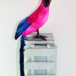 33cm Feather parrot pink