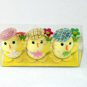 3PC egg of chick with hat EA20-401