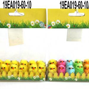 3cm Easter chenille chick 12pk 19EA019-60-10/10A