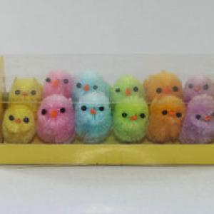 3cm chenille chick color asst. 12pk