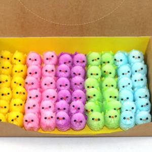 3cm chenille chick yellow & color asst. 60pk