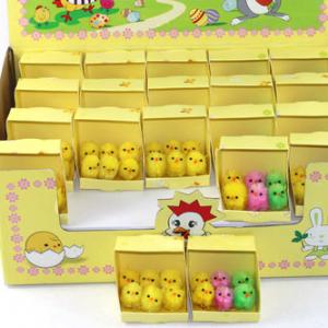 3cm chenille chick yellow & color asst. in display box 15BY606