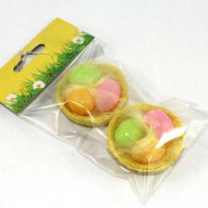 3pc egg color asst. in 5cm Nest 2pk