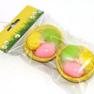 3pc egg color asst. in 6.5cm Nest 2pk