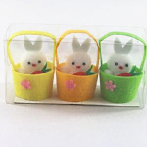 3pc felt barrel with bunny