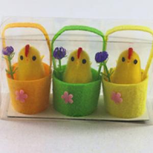 3pc felt barrel with chicken