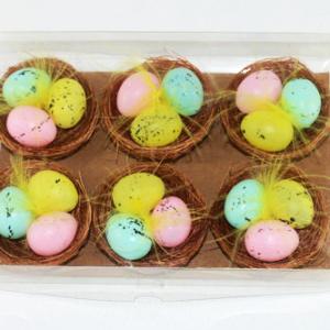 3pc plastic egg in 5cm nest 6PK