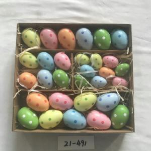 4,5,6cm plastic egg with painting and rope 30PC 21-491/492/493