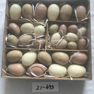 4,5,6cm plastic egg with painting and rope 30PC 21-494/495/496