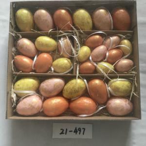 4,5,6cm plastic egg with painting and rope 30PC 21-497/498/499/500