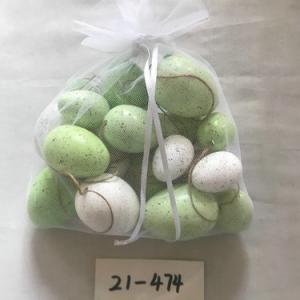 4,5,6cm plastic egg with spot and rope 18PC 21-474/475/476