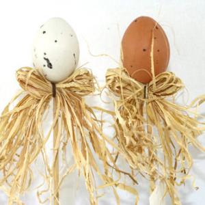 4cm plastic egg with bow on stick 12BS001A