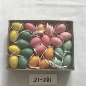 4cm plastic egg with glitter and rope 24PC 21-281/282/283
