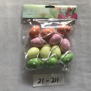 4cm plastic egg with painting and rope 12PC 21-211/212/213