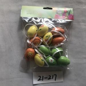 4cm plastic egg with painting and rope 12PC 21-217/218/219/220