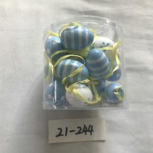 4cm plastic egg with painting and rope 24PC 21-244/245/246