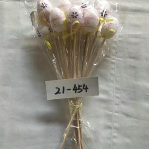 4cm plastic egg with ribbon and stick 12PC 21-454/455/456