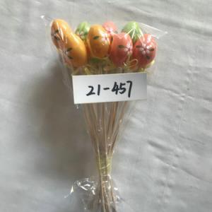 4cm plastic egg with ribbon and stick 12PC 21-457/458/459/460