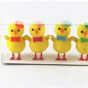 4pc chicken with colour flower and tie - 副本