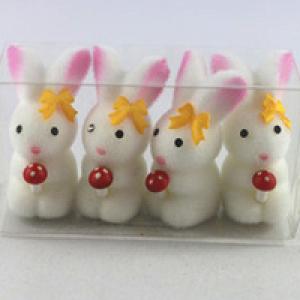 4pc white bunny with carrots