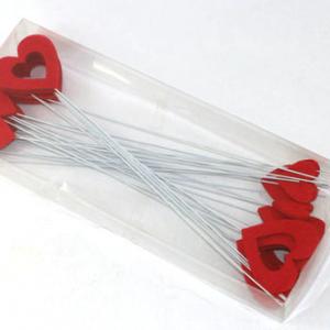 5.5cm, 3cm heart with stick 24pc asst. 18A205