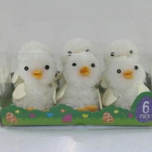 5cm White wool mini ducks 6pk