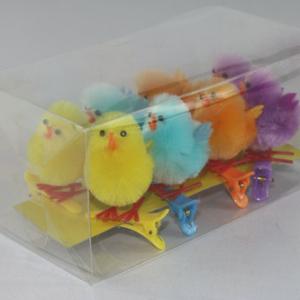 5cm chenille chick color asst. with clip 8pk