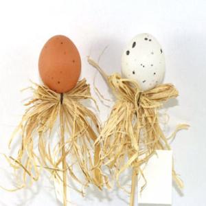 5cm plastic egg with bow on stick 12BS001-1A
