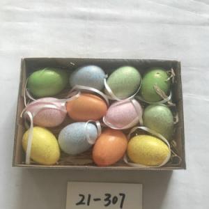 5cm plastick egg with glitter and rope 12pc 21-307/308/309/310