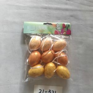 5cm plastick egg with gold and rope 9pc 21-321/322/323