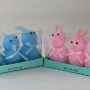 6cm Easter bunny blue & pink 3pk