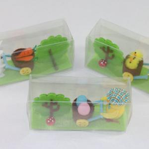 6cm Easter chick & buuny with small trailer