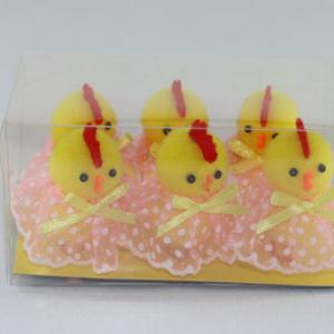 6cm Easter pom pom chick with skirt 6pk