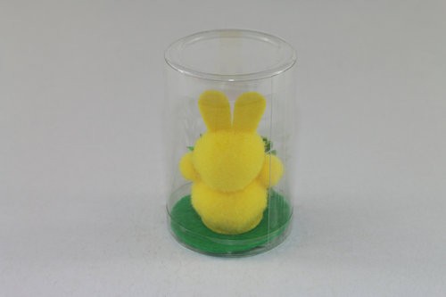 6cm Easter yellow bunny with carrot in pvc tube