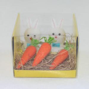 6cm Pom pom bunny 2pc with 3pc carrot