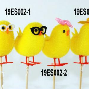6cm chick with flower & bowtie & glass on the stick 